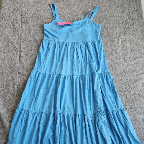Lilly Pulitzer Dresses & Skirts - Lilly Pulitzer Miri Midi Dress Lunar Blue Women's L Tiered Adjustable Resort NWT